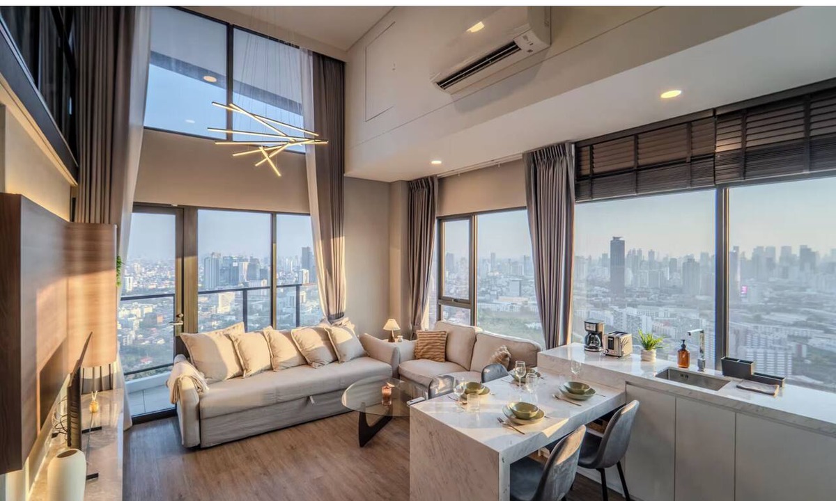 Huai Khwang Apartment | 6 stars Panoramic Bright Designer 2bd Apt Skyline