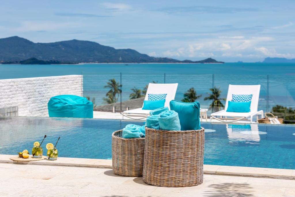 Moo 5 Villa | BEACHSIDE VILLA - LATITUDE 9 - at BAYSIDE LUXURY VILLAS Samrong Bay Beach, 3 BED 4 BATH, SEA and SUNSET VIEWS, only 200m walk to the Beach