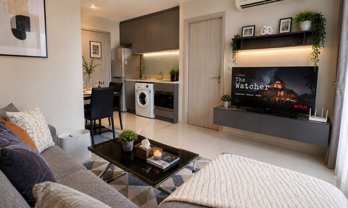Khlong Toei Apartment | Cozy 1-bedroom apartment in soothing Krung Thep Maha Nakhon with Train Access