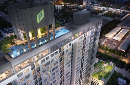 Bang Kapi Condo | Rooftop pool gym shopping mall train boat walk 5 min high floor wifi 22