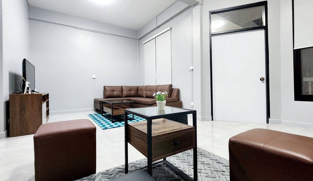 In the central of the city, close to convenience stores and transportation hubs.