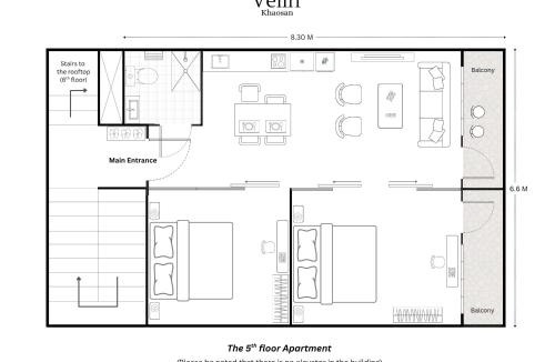 Ban Phan Thom Apartment | Vélin Khaosan - 5th Floor apartment with 2Bedrooms