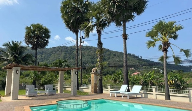 Giant Palm Tree Views Retreat. Castle-Style Private Pool Villa. in Chalong